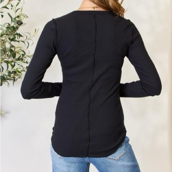 Culture Code Ribbed Long‎ Sleeve w/ Thumbholes Round Neck Tip Red Size M - Picture 10 of 10